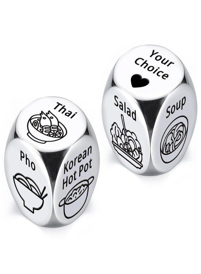 TI-EDC Couple Steel Gifts for Women Men, Anniversary Tin Gift for Him Her, Mens Basket Stuffers, Food Decision Dice Gifts for Couples Wife Husband White Elephant Santa Exchange Dice - Image 1